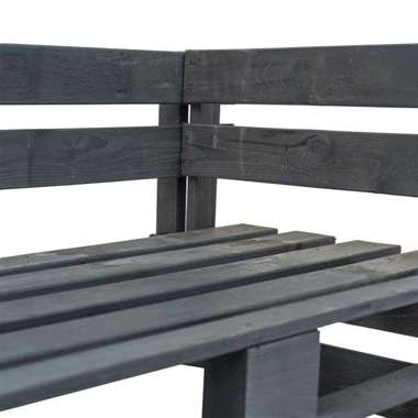   Ogrodowa ławka narożna z palet, drewno, szara