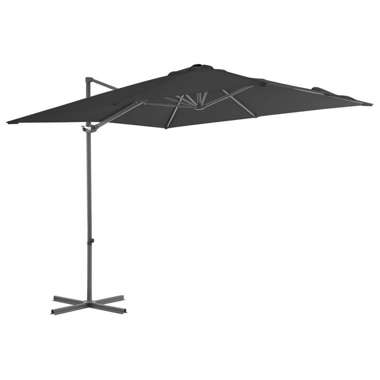   Parasol wiszący ze stalowym słupkiem, 250x250 cm, antracytowy