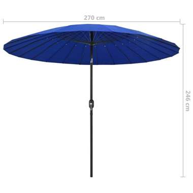   Parasol ogrodowy na słupku aluminiowym, 270 cm, lazurowy