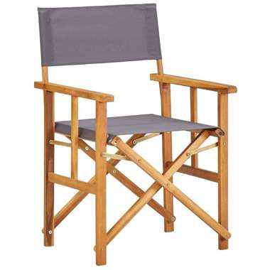   Krzesła reżyserskie, 2 szt., lite drewno akacjowe
