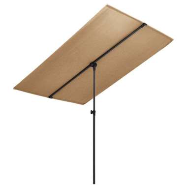   Parasol ogrodowy na słupku aluminiowym, 180x130 cm, taupe