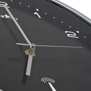   Sterowany radiowo zegar z mechanizmem kwarcowym, 31 cm, czarny