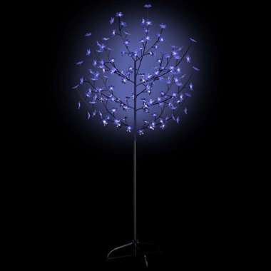   Drzewko świecące na niebiesko, 120 LED, kwiat wiśni, 150 cm