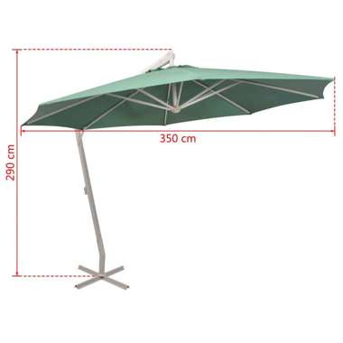   Parasol ogrodowy, wiszący, 350 cm, aluminiowy, piaskowy