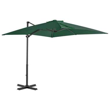   Parasol wiszący z aluminiowym słupkiem, 250x250 cm, zielony