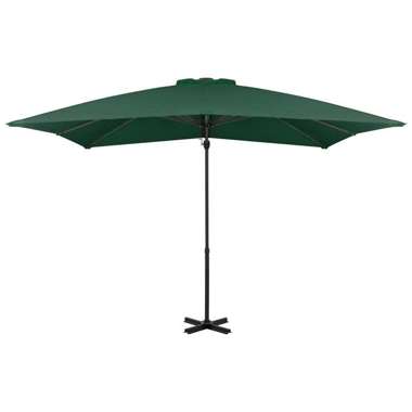   Parasol wiszący z aluminiowym słupkiem, 250x250 cm, zielony