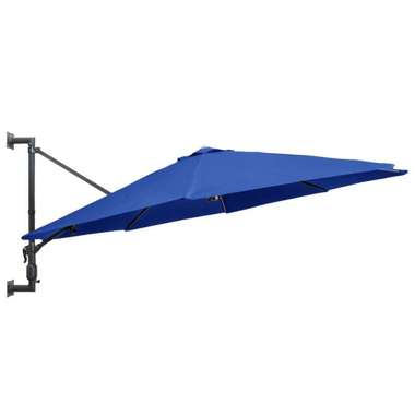   Parasol ścienny na metalowym słupku, 300 cm, niebieski