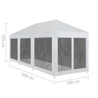   Namiot imprezowy z 8 siatkowymi ściankami, 9 x 3 m