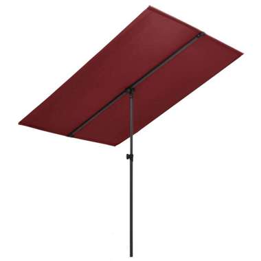   Parasol ogrodowy na słupku aluminiowym, 180x130 cm, bordowy