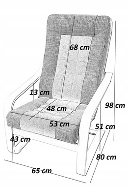 Fotel tradycyjny, stelaż prosty, kolor obicia - odcienie BRĄZU