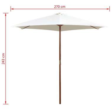   Parasol ogrodowy, 270x270 cm, drewniany, kremowy