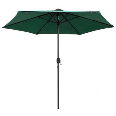   Parasol ogrodowy z LED i aluminiowym słupkiem, 270 cm, zielony