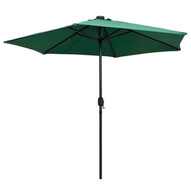   Parasol ogrodowy z LED i aluminiowym słupkiem, 270 cm, zielony