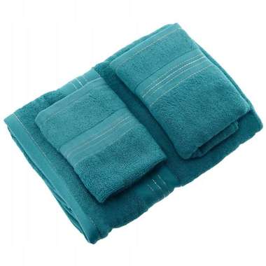 Zestaw 3 Ręczników do Twarzy Ciała i Rąk Niebieski