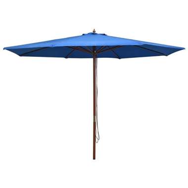   Parasol ogrodowy na drewnianym słupku, 350 cm, niebieski