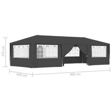   Namiot imprezowy ze ściankami, 4x9 m, antracytowy, 90 g/m²