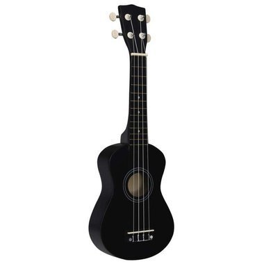   Ukulele sopranowe z pokrowcem, dla dzieci, czarne, 21"