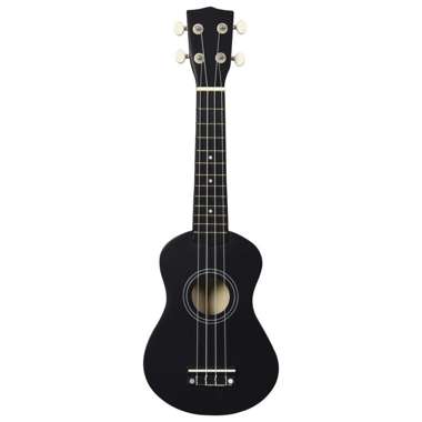   Ukulele sopranowe z pokrowcem, dla dzieci, czarne, 21"