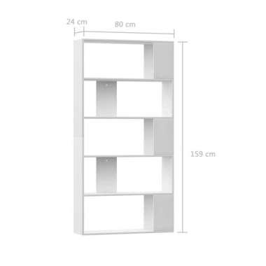   Regał na książki/przegroda, biały, 80x24x159 cm, płyta wiórowa