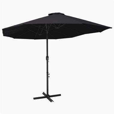   Parasol ogrodowy na słupku aluminiowym, 460 x 270 cm, czarny