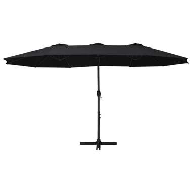   Parasol ogrodowy na słupku aluminiowym, 460 x 270 cm, czarny