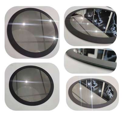 Lustro okrągłe - imitacja czarnej ramy 40cm