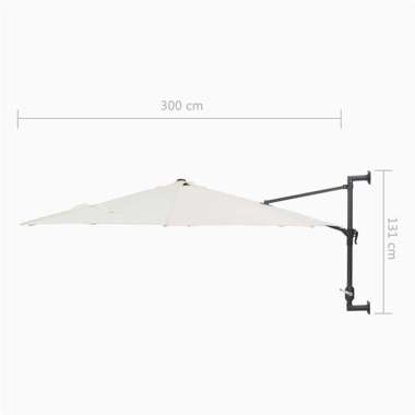   Parasol ścienny na metalowym słupku, 300 cm, piaskowy