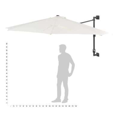   Parasol ścienny na metalowym słupku, 300 cm, piaskowy