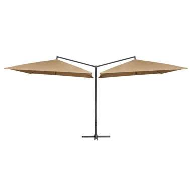   Podwójny parasol na stalowym słupku, 250 x 250 cm, taupe