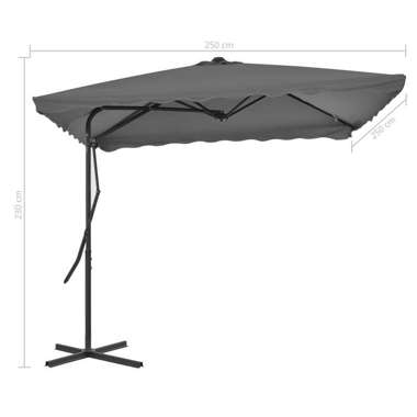   Parasol ogrodowy na słupku stalowym, 250 x 250 cm, antracytowy