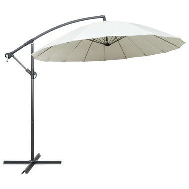   Parasol ogrodowy, wiszący, biały, 3 m, słupek aluminiowy