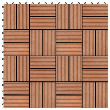   Płytki tarasowe, 11 szt., WPC, 30 x 30 cm, 1 m², kolor tekowy