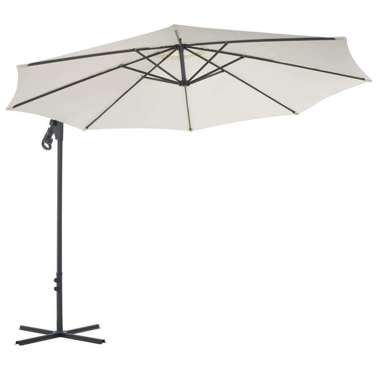   Parasol wiszący ze stalowym słupkiem, 300 cm, piaskowy