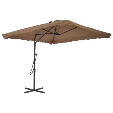   Parasol ogrodowy na słupku stalowym, 250 x 250 cm, kolor taupe