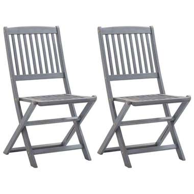   Składane krzesła ogrodowe, 2 szt., lite drewno akacjowe