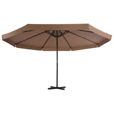   Parasol ogrodowy na słupku aluminiowym, 500 cm, taupe