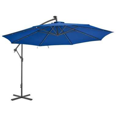   Parasol wiszący z aluminiowym słupkiem, 350 cm, niebieski