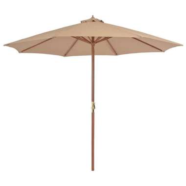   Parasol ogrodowy na drewnianym słupku, 300 cm, taupe