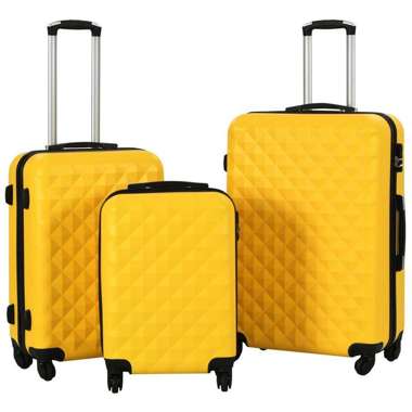   Zestaw twardych walizek, 3 szt., żółte, ABS