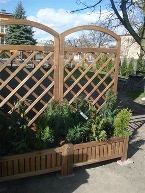 Pergola drewniana z kratką na pnącza 1650x860 mm impregnowana brązowa