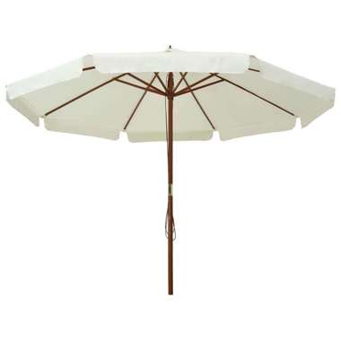   Parasol ogrodowy na drewnianym słupku, 330 cm, piaskowa biel