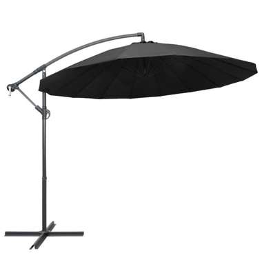   Parasol ogrodowy, wiszący, antracytowy, 3 m, słupek aluminiowy