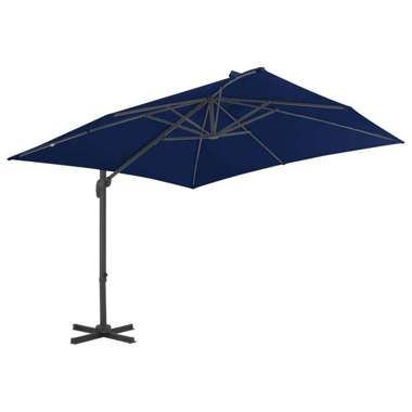   Parasol wiszący z aluminiowym słupkiem, 3x3 m, błękit lazur