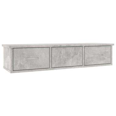   Półka ścienna z szufladami, szarość betonu, 90x26x18,5 cm