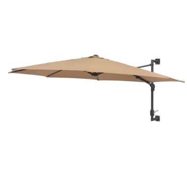   Parasol ścienny na metalowym słupku, 300 cm, kolor taupe