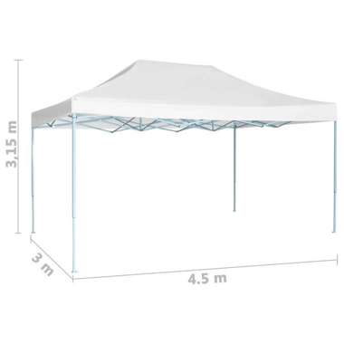   Rozkładany namiot imprezowy, 3 x 4,5 m, biały