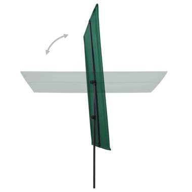   Parasol ogrodowy na słupku aluminiowym, 2x1,5 m, zielony