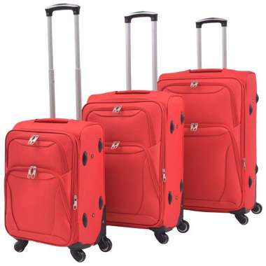   3-częściowy komplet walizek podróżnych, czerwony