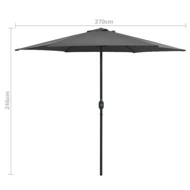   Parasol ogrodowy na słupku aluminiowym, 270x246 cm, antracytowy