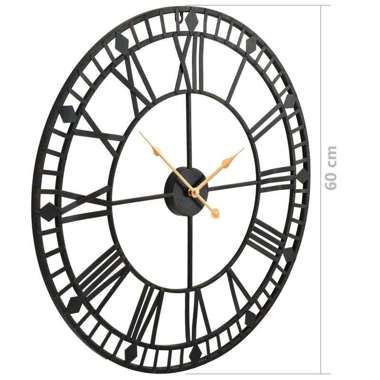   Zegar ścienny vintage z mechanizmem kwarcowym, metal, 60cm, XXL